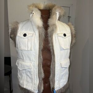 Dsquared2 Denim Vest w/faux fur